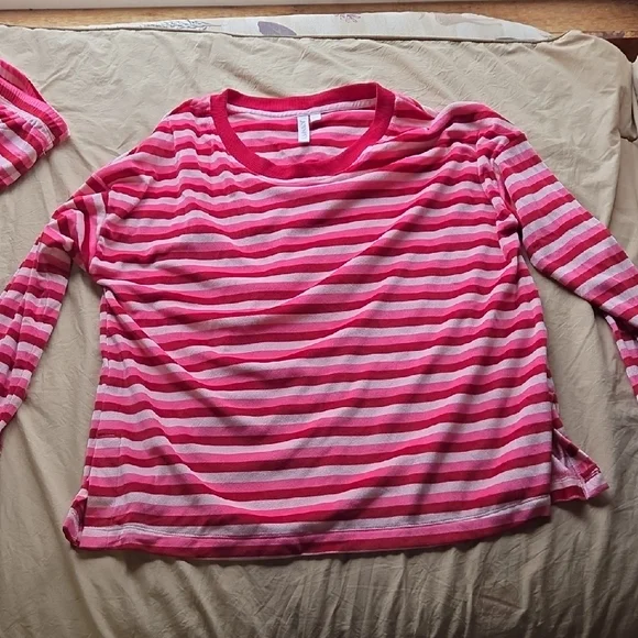 Joyspun Women's Striped Pink Pajama Set L(12-14) - Picture 2 of 10